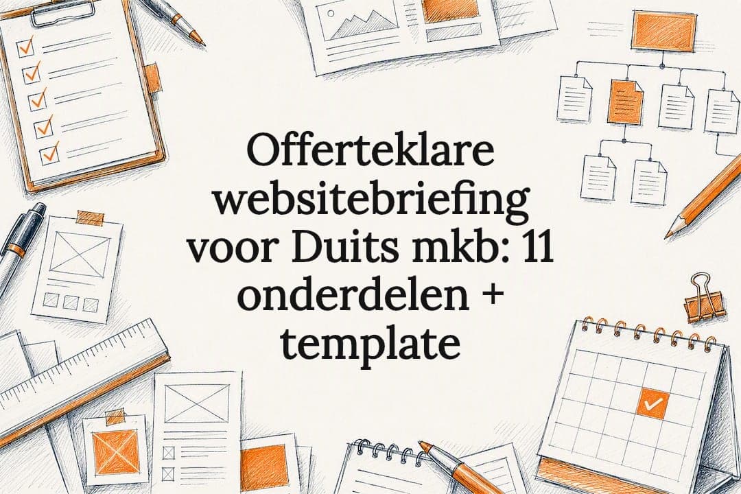 Offerteklare websitebriefing voor Duits mkb: 11 onderdelen + template